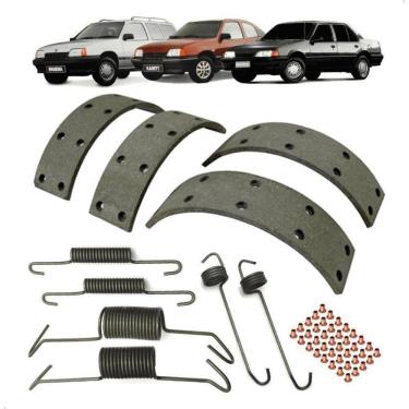 Imagem de Kit Lona Mola Da Sapata Freio Traseira Monza Kadett Ipanema