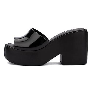 Imagem de Melissa Salto feminino elegante sem cadarço com plataforma, Preto, 38
