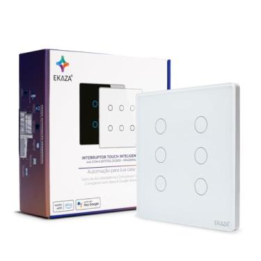 Imagem de EKAZA Interruptor Inteligente 4X4, 6 Botões, Branco, Zigbee