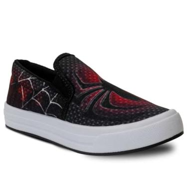 Imagem de Tenis Slip On Infantil Nº 23 Ao 34 Calce Facil Masculino Aranha 11.128 (Preto, BR, Criança de 4 a 8 anos, Numérico, 32)