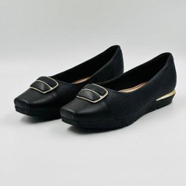 Imagem de Sapato Piccadilly Anabela Bico Quadrado Salto Baixo Feminino-Feminino