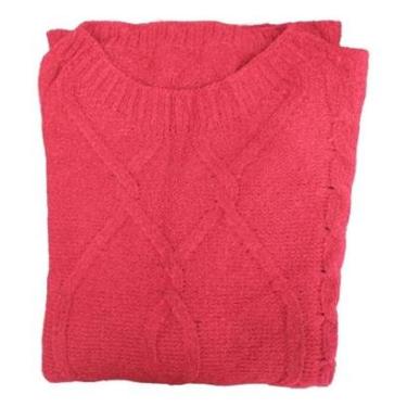 Imagem de Poncho Feminino Tricot Linha Mousse Manga Longa Inverno Frio-Feminino