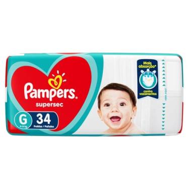 Imagem de Fralda Descartável Infantil Pampers Supersec G Pacote 34 Unidades
