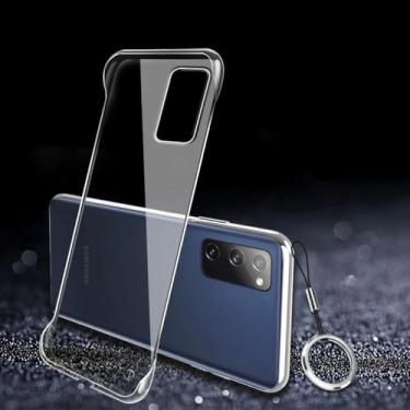 Imagem de Capa de telefone de plástico rígido transparente sem moldura para Samsung Galaxy S24 S23 S22 S21 S20 FE S10 Note 20 Ultra 10 Plus Slim Cover, CASE com alça, para Galaxy S23