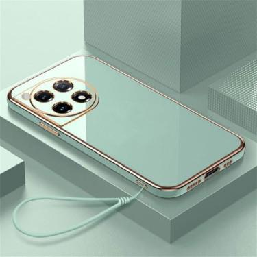 Imagem de Para oneplus 12 1 12r ace pro 1 11r 11 10t 10r ace2 10r 11 capa traseira chapeamento quadrado de luxo, gs6d céu azul, para oneplus ace 2