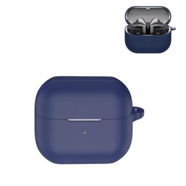 Imagem de TSVSXS Capa de silicone compatível com Samsung Galaxy Buds3 Pro/Galaxy Buds3 (2024) com chaveiro, capas protetoras macias à prova de choque frontais LED visíveis para homens e mulheres