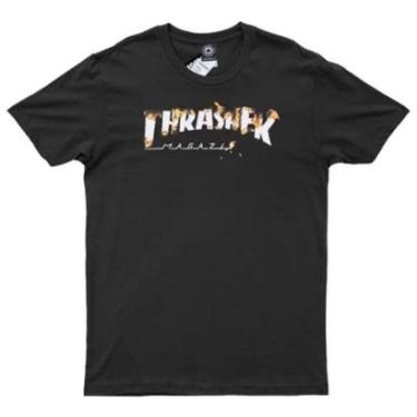 Imagem de Camiseta Masculina Thrasher Intro Burner - PRETO / P-Masculino