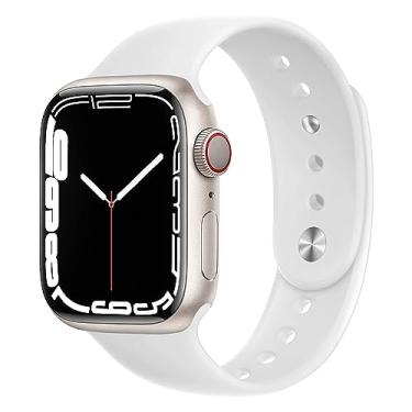 Imagem de Pulseira esportiva de silicone para Apple Watch SE/SE2 3/Series 11 10 9 8 mm, 49 mm e 38 mm, 40 mm, 44 mm, 41 mm, 45 mm, 42 mm, 46 mm, 49 mm, 38 mm, Ultra/Ultra2 3, feminino e masculino