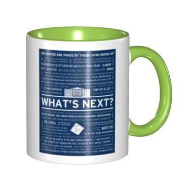 Imagem de LINKEQICHE Caneca com citação Whats Next The West Wing - Caneca de café The West Wing engraçada para homens mulheres crianças que gostam de assistir ao drama político interno e lidar com caneca verde