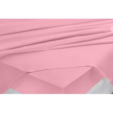 Imagem de Lençol CASAL Algodão Sem Elastico 200 FIOS Lençol de cima (ROSA, LENÇOL CASAL SEM ELASTICO)