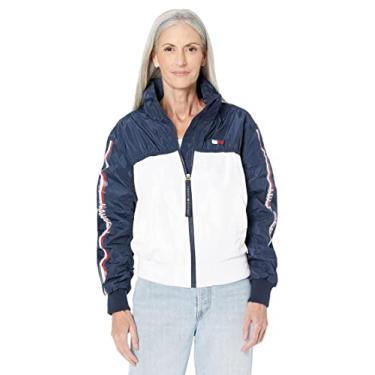 Imagem de Tommy Hilfiger Jaqueta corta-vento feminina com zíper, Sky Captain Multi, XG