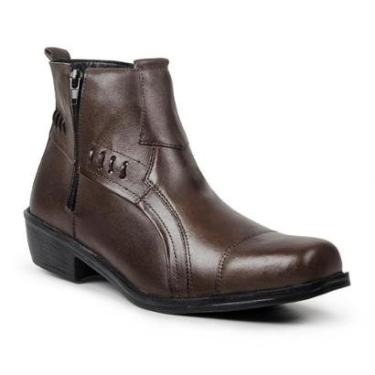 Imagem de Bota Coturno Social Masculino Couro Cano Alto Zíper Lateral-Masculino