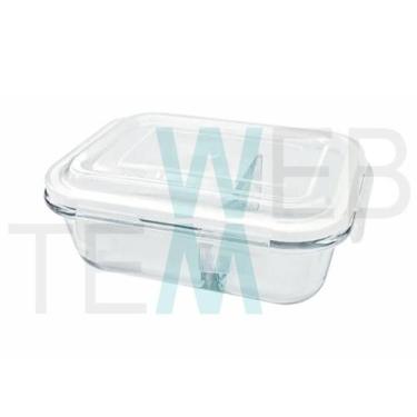 Imagem de Pote Hermético Marmita de Vidro Retangular Com Divisória 1010ml Com Ta