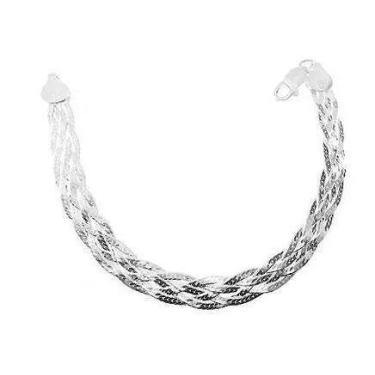 Imagem de Pulseira Trançada Com 6 Fios Italiana Em Prata 925 - DR Joias