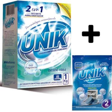 Imagem de Sabão Para Maquina de Lavar Louça Unik Sem Fragrância + Pastilha Para 