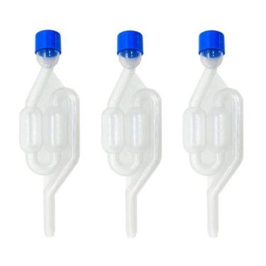 Imagem de Kit 03 Válvulas Airlock Tipo S Air Lock Para Fermentação Cerveja Kombu