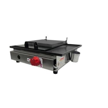 Imagem de Chapa Semiprofissional 38x40 Inox A Gás Baixa Pressão Chapeira 3mm com