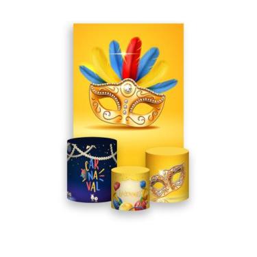 Imagem de Painel De Festa Vertical 1,50 x 2,20 + Trio De Capas Cilindro - Máscar