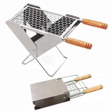 Imagem de Churrasqueira Portátil Maleta Dobrável em Inox - ROA