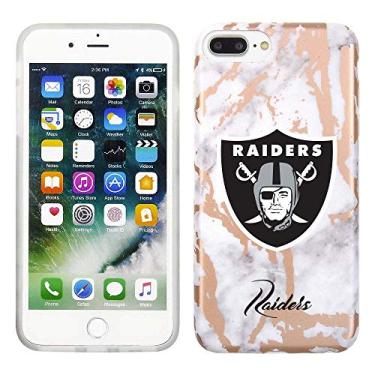 Imagem de Prime Brands Group Capa de celular para Apple iPhone 8 Plus/7 Plus/6S Plus - Branco/Ouro rosa - Licenciado pela NFL Oakland Raiders