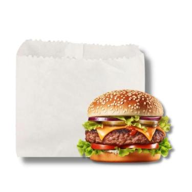 Imagem de Saco De Papel Mono Para Hambúrguer P Ou M Hamburgão Lanche Salgado - T