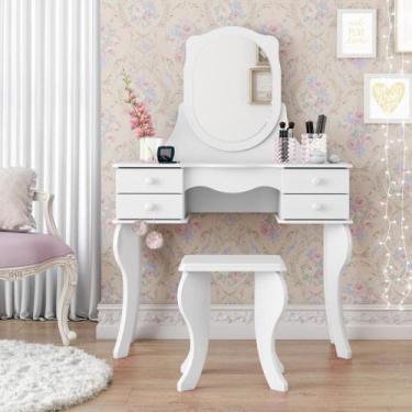 Imagem de Penteadeira Espelho 4 Gavetas Princesa - Patrimar, Branco