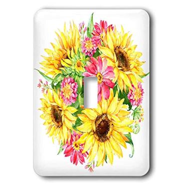 Imagem de 3dRose Ilustração de buquê de girassóis e mães em aquarela de imagem bonita - interruptor único (lsp_295518_1), varia