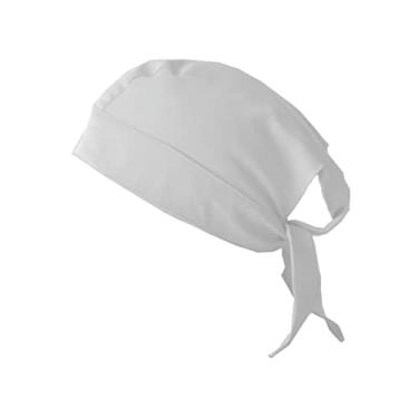 Imagem de Bandana Lenço Preto ou Branco Motoqueiro Chef Cozinha Uniforme Restaurante Hamburgueria Pizzaria cozinheiro lanche Com Laço (Branco)