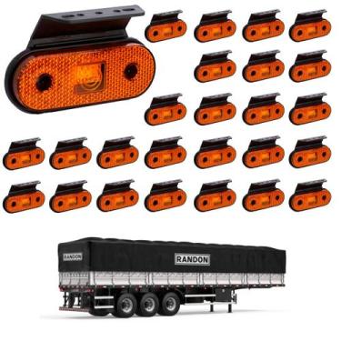 Imagem de 24 Lanterna Lateral Randon LED Âmbar c/ Suporte - Fio - DW Componentes