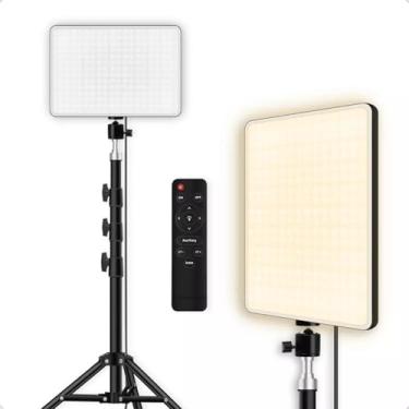 Imagem de Ring Light Iluminador LED Retangular 19'' Profissional com Tripé de 2m – 400 LEDs, Controle Remoto, Luz Quente e Fria (2800K-6500K) – Ideal para Estúdio, Foto, Vídeo e Maquiagem