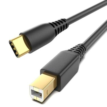 Imagem de ULIFTUS Cabo de Impressora Usb-B para Usb-C de 6,6 Pés, Cabo Usb Tipo B Banhado A Ouro para Tipo C para Macbook Pro/Air Hp, Cabo Usb C Midi para Piano Yamaha, Controlador de Dj, Teclado, Cabo de Impre