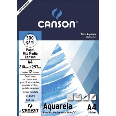 Imagem de Bloco Aquarela Mix A4 300MG2 - Canson