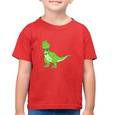 Imagem de Camiseta Algodão Infantil Dinossauro - Foca na Moda, Vermelho, 6