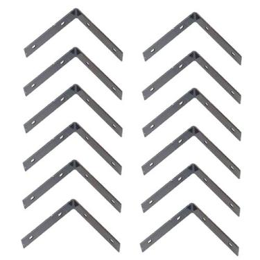 Imagem de Kit 12 Chapa L Fixação Emenda Vigas Colunas Telhados 30x30cm - Ouro Mi