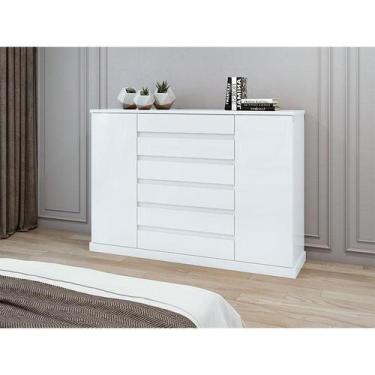 Imagem de Cômoda Sapateira Vedra Ambiente Branco Brilho  Lopas - MÓVEIS LOPAS