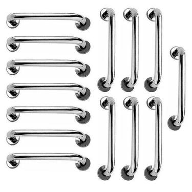 Imagem de Barra de Apoio 40cm Inox Kit 14 Unidades Idoso Gestante Cadeirante Cas