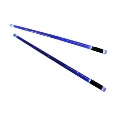 Imagem de Amagogo 2x Ilumina Acima Baquetas de Tambor, Instrumento Musical, Acessório de Tambor Profissional Tambor Mallet Brilho Baquetas para Iniciantes Crianças, Azul