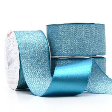 Imagem de Fita de Cetim Com Lurex Prata Nº 09 38mm Com 10 Metros - Cinderela, TU