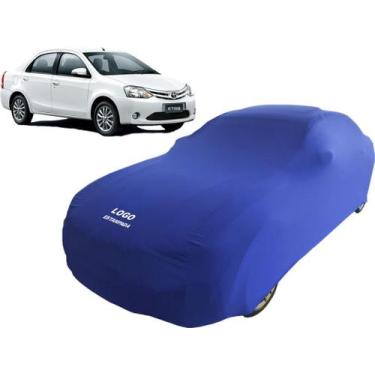 Imagem de Capa Automotiva Toyota Etios Sedan Tecido Helanca Cor Preta - Mz, Azul