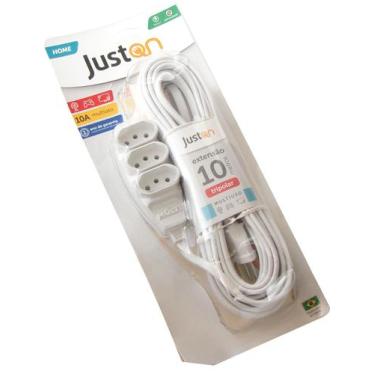 Imagem de Extensão de Tomada Adaptador JustOn 10m Tripolar 10A Branco - Multicra