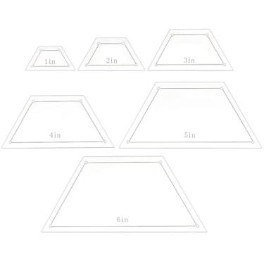 Imagem de BENECREAT 6 peças de 1/2/3/4/5/15 polegadas, réguas de meio hexágono, suprimentos de colcha de retalhos transparentes para padrões de corte, costura e projetos de fabricação de cobertores DIY