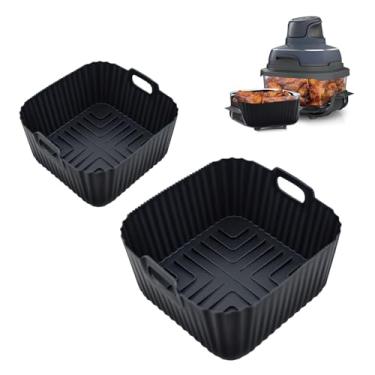 Imagem de 2 peças de forros de silicone para fritadeira a ar Ninja Crispi FN101GY - Acessórios antiaderentes, reutilizáveis para facilitar a limpeza