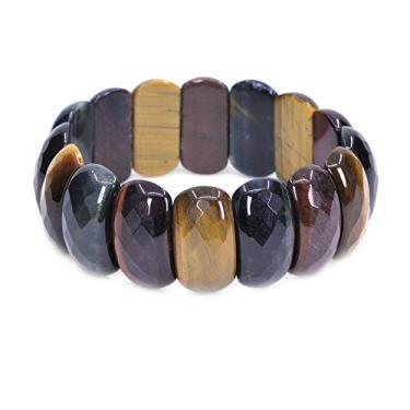 Imagem de Keleny Pedras semipreciosas 25 mm em forma de meia lua contas facetadas cristal rock pulseiras elásticas 19 cm, 7.5 inch, Pedra