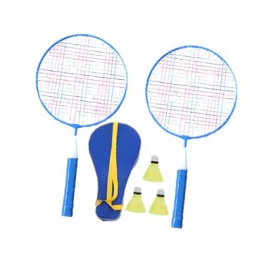 Imagem de Dynwave Conjunto de tênis de badminton para crianças Raquete de badminton com 3 peças Bolas de peteca Raquete de tênis Conjunto de raquetes de tênis para, Azul