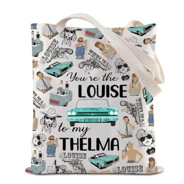 Imagem de ZJXHPO Sacola Thelma And Louise para presente de viagem pela estrada Sister You're The Louise To My Thelma reutilizável para compras de supermercado, Bolsa Louise to Thelma, Medium