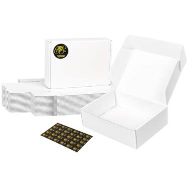 Imagem de DEZIBOX Caixas de Remessa Brancas 7X5X2 para Embalagem, 30 Caixas de Correio para Remessa, Pequena Caixa de Papelão Ondulado para Pequenas Empresas