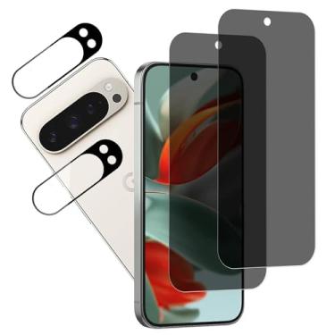 Imagem de HKKAIS [Pacote com 2-2 protetores de tela de privacidade, projetado para Google Pixel 9 Pro, antiespião, filme de vidro temperado privado, pacote com 2 unidades