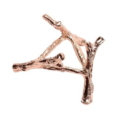 Imagem de Dynwave Suporte de bola de cristal com acabamento antigo, estável, multiuso, prateleira de bola de neve, para arte, classe, loja, janela, minérios, Rosa Ouro