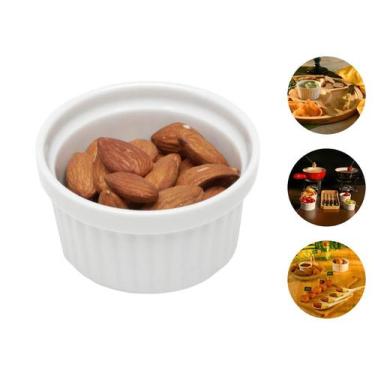 Imagem de Pote Ramequim Redondo Canelado Porcelana Multiuso Sobremesa - Casa Her