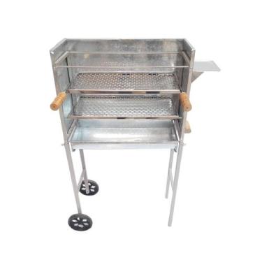 Imagem de Churrasqueira Móvel Carrinho Galvanizada Sem Coifa - INOX LAURINDOS